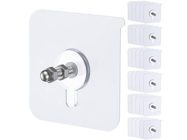 30 Pcs Self Adhesive Picture Hooks, 26.5 lbs Load No Drill Screw Stickers Heavy Duty Picture Hangers Without Nails, 16 mm No Nails Wall Hooks for...