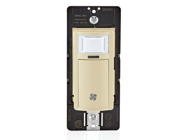 Humidity Sensor Switch for Bathroom Exhaust Fan, Automate Ventilation, Air Circulation, Moisture Control, ¼ HP, Single Pole, DHS05-1LI, Ivory
