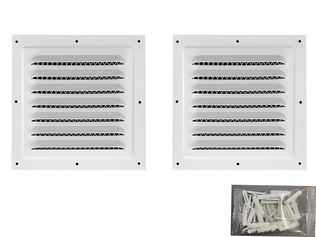 2pcs Attic Vent Soffit Vent Aluminum Wall Vent Metal Shed Vent Square Vent Louver Vent Grille with Built-in Insect Screen for Exterior Door House...