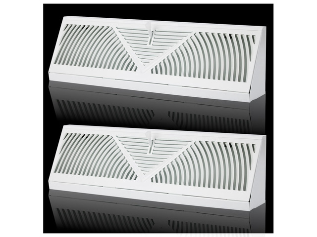 2PK 18 inch Baseboard Register Vent for 18'Duct,Baseboard Vent Cover Steel Baseboard Diffuser,3 Way Maximum Air Flow,Smooth Adjust Lever,Wall...