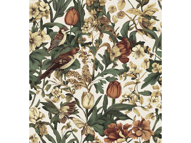 Retro Floral and Bird Contact Paper Vintage Peel and Stick Wallpaper