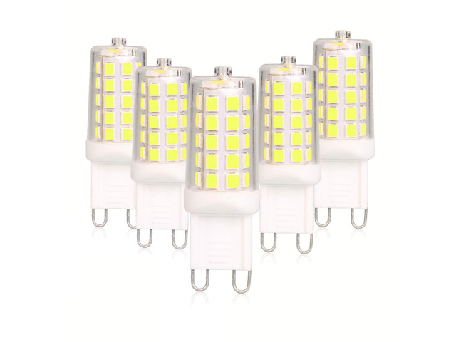 G9 LED Bulb Dimmable 4W 6000K Cool White 5 Pack 120V 40WEqv T4 G9 Bi-pin Base Halogen Replacement No Flicker 450LM Ideal for Garage, Basement,...
