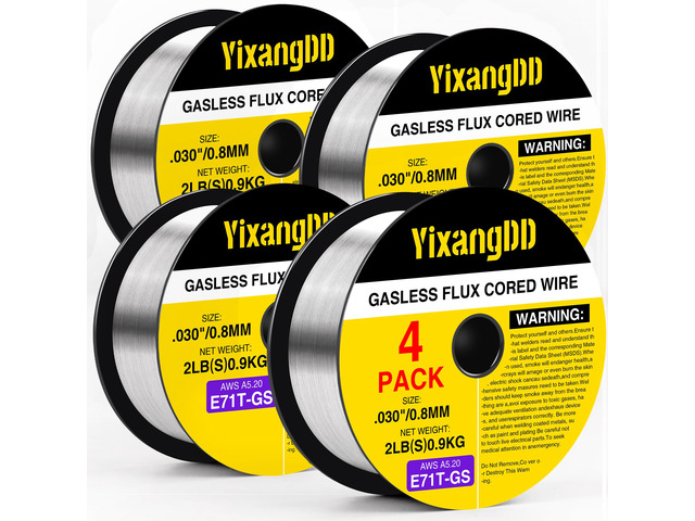4 Pack 030 Flux Core Welding Wire, E71T-GS Mig Welding Wire Gasless Mild Carbon Steel Mig Welding Wire, 2 Lb Flux Core Wire Compatible with Most...