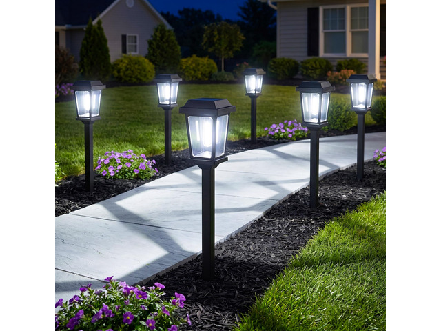 12 Pack Solar Lights Outdoor Pathway, Modern Solar Garden Lights, Waterproof Auto On/Off LED Outdoor Solar Lights for Yard, Landscape Path,...
