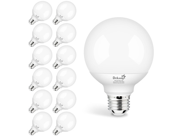 12 Pack LED Globe Light Bulbs 5000K Daylight E26 Base 60W Equivalent 500LM, 5W, CRI 85+, Non-dimmable Standard Base LED Globe Light bulbs for...