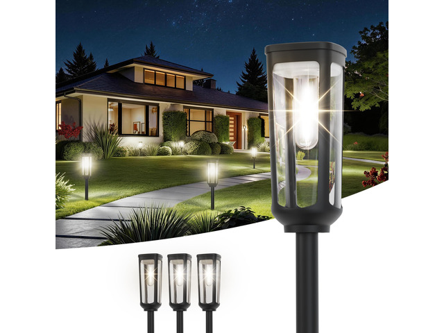 Solar Pathway Lights Outdoor Waterproof, 4 Pack Solar Walkway Lights Solar Light outdoor for Lawn Yard Garden Patio Driveway Decor Landscape, Cool...
