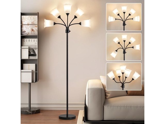 Medusa Floor Lamp, Multi Head Modern Tall Lamp for Living Room Standing Lamps with Adjustable Gooseneck Lamps for Kids Room & Bedroom Bulb Not...
