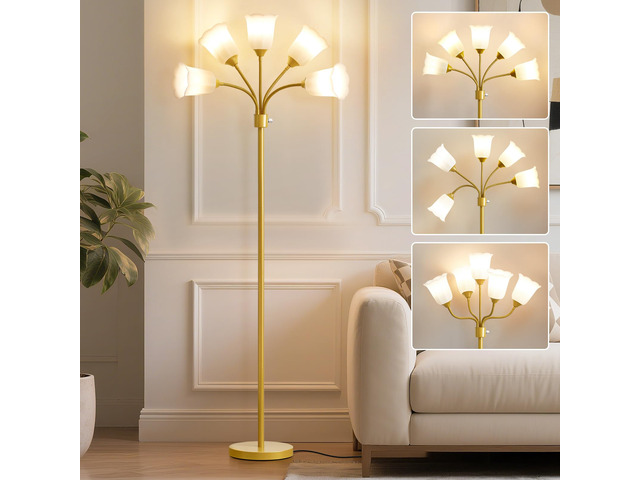 Medusa Floor Lamp, Multi Head Modern Tall Lamp for Living Room Standing Lamps with Adjustable Gooseneck Lamps for Kids Room & Bedroom Bulb Not...
