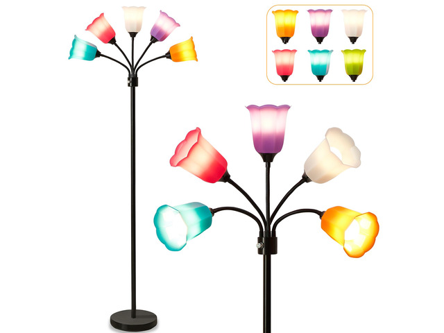 Medusa Floor Lamp, Multi Head Modern Tall Lamp for Living Room Standing Lamps with Adjustable Gooseneck Lamps for Kids Room & Bedroom Bulb Not...