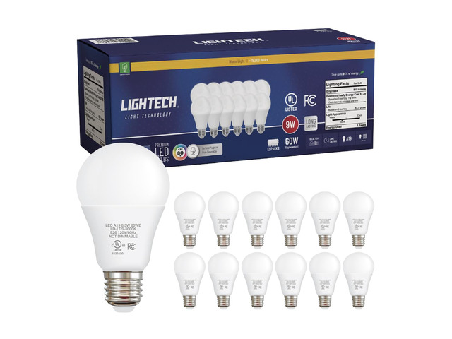 A19 LED Light Bulbs, 12 Pack, 60 Watt Equivalent, 9W Soft White Warm White 3000K LED Light Bulb, 810 LM, Bedroom, Living Room, Kitchen, Garage,...