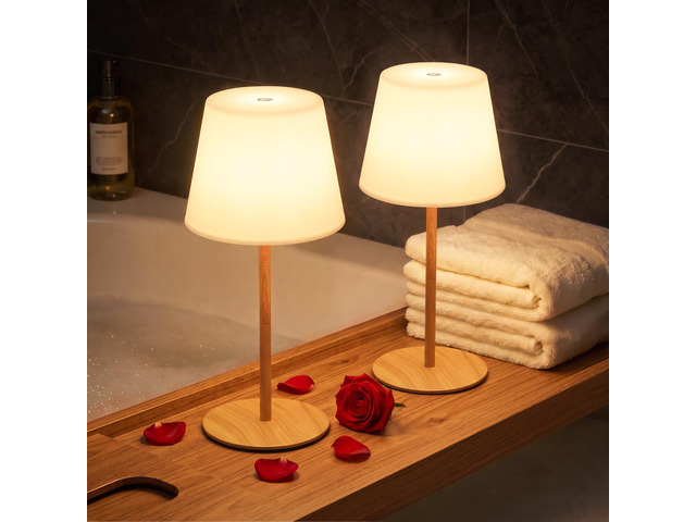 Shower Lamp Rechargeable Waterproof Lamp, Cordless Table Lamp for Bathroom IP54 Spa-Like Shower Light, 4000mAh Battery Powered, 3 Color Modes,...