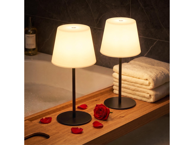 Shower Lamp Rechargeable Waterproof Lamp, Cordless Table Lamp for Bathroom IP54 Spa-Like Shower Light, 4000mAh Battery Powered, 3 Color Modes,...