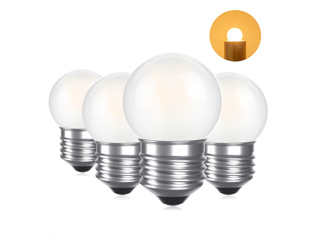 G40 1.5w Low Wattage Led Bulb Equal 15 Watt E26 Small Edison Bulbs Standard E26 Base G14 Small Low Power Light Bulb, Frosted, Warm White 2700k, CRI...