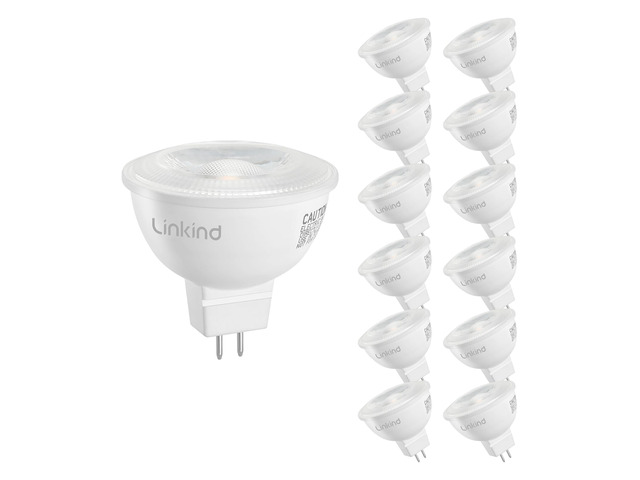 12 Pack MR16 LED Bulbs Dimmable, 6.5W=70W 640lm 3000K GU5.3 Bi-Pin 12V Low Voltage MR16 Bulbs 40° Beam Angle UL Listed for Spotlights, Recessed,...