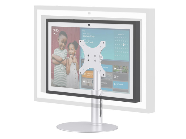 Desk Stand for Echo Show 15/21, 4-Level Height, Adjustable Tilt Aluminum Alloy, 4 Height Positions, 15°-85° Tilt, Anti-Slip Base, Easy Setup, Silver