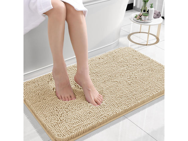 Small Bathroom Rugs 24x16, Extra Soft Absorbent Chenille Bath Rugs