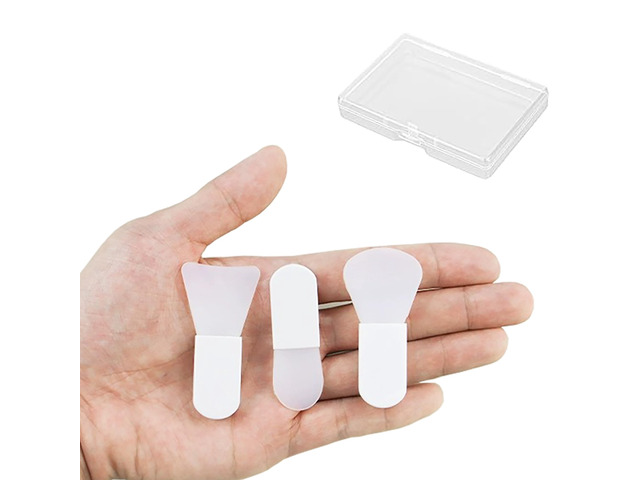 3pcs Face Mask Applicator Brushes, Silicone Makeup Brush, Mini Clay Applicator, Portable Facial Spatula for Mud, Cosmetic, Eye Masks, Body Lotion