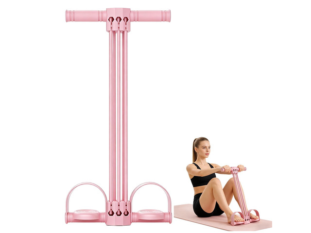 Pedal Resistance Bands with Handles,Upgrade 6-Tube Natural Rubber Foot Pedal Resistance BandMultifunction Fitness Bands for Abdomen, Waist, Arm, Leg