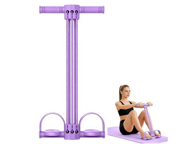 Pedal Resistance Bands with Handles,Upgrade 6-Tube Natural Rubber Foot Pedal Resistance BandMultifunction Fitness Bands for Abdomen, Waist, Arm, Leg