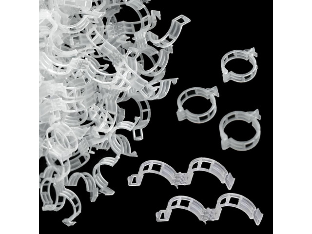 150pcs Plant Support Clips - Tomato Clips for String Trellis, Grape Vine Clips for Garden Netting Climbing Plants, Secured Plastic Plant Clip for...