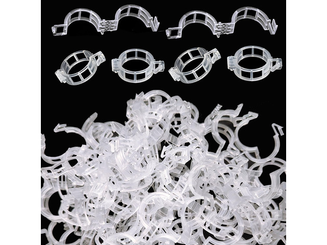 50pcs Plastic Support Clips - Tomato Clips for String Trellis, Grape Vine Clips for Garden Netting Climbing Plants, Secured Plastic Plant Clip for...