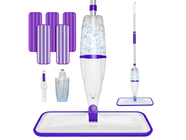 Spray Mops for Floor Cleaning: Wet Dry Mops Refillable Hardwood Floor Mop 5 Washable Mop Pads for Swiffer PowerMop, Microfiber Flat Mop Dust Mop...