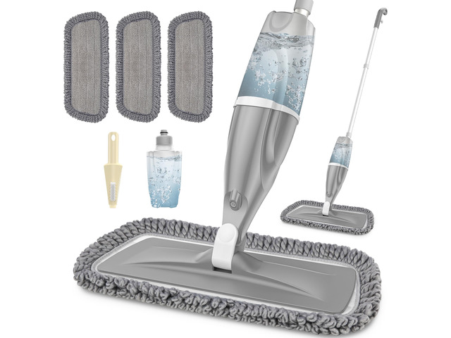 Microfiber Spray Mops for Floors Cleaning: Wet Dust Mop Hardwood Floor Mop Remove Pet Hair Dust Stain for Family, 3 Washable Mop Pads for Swiffer...