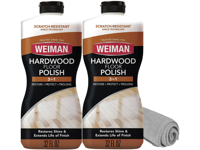 Wood Floor Polish and Restorer 32 Oz 3PC Bundle - High-Traffic Hardwood Floor, Natural Shine, Removes Scratches, Leaves Protective Layer