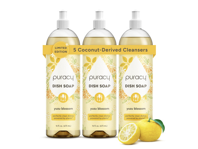 Natural Dish Soap - Skin-Softening Dishwashing Soap, Non-Toxic Dish Soap, Organic Liquid Dishwashing Detergent Soap, Coconut-Derived Cleanser (Yuzu...