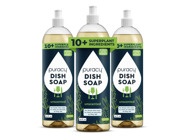 Natural Dish Soap Packs- Unscented Skin-Softening Plant-Based Dishwashing Soap, Non-Toxic Dish Soap, Fragance Free Organic Liquid Dishwashing...