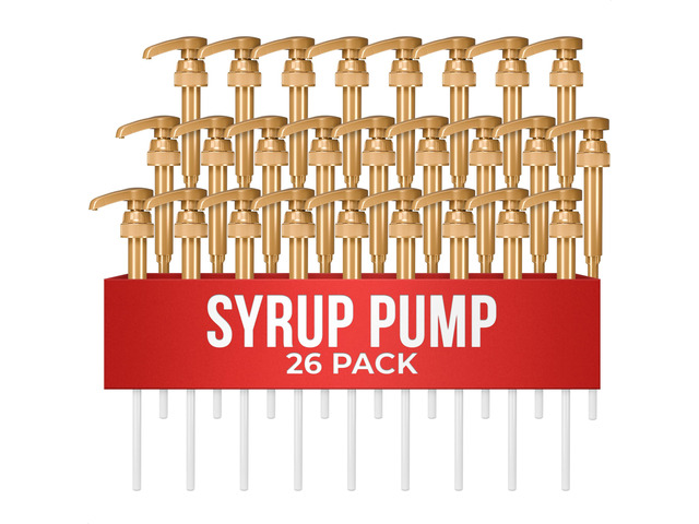 26 Pcs Coffee Syrup Pump, Compatible with Skinny, Torani, Davinci Syrup Pump for 25.4 Oz (750ml) Glass Bottles; Dispenses 0.3 Oz; Coffee Bar...