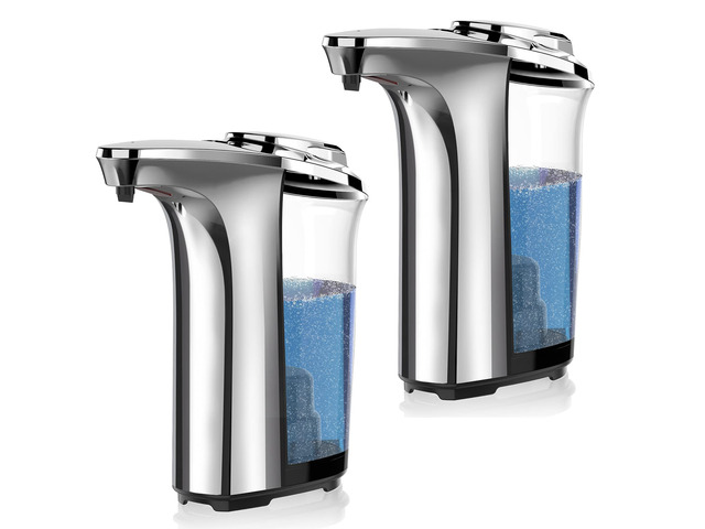 Automatic Soap Dispenser, 17oz Touchless Liquid Dish Soap Dispenser Kitchen 17OZ Large Capacity, 2 Pack, 5 Adjustable Soap Levels, Hand Dispenser...