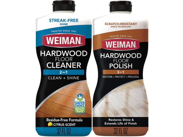 Hardwood Floor Cleaner and Polish Restorer Combo - 2 Pack - High-Traffic Hardwood Floor, Natural Shine, Removes Scratches, Leaves Protective Layer