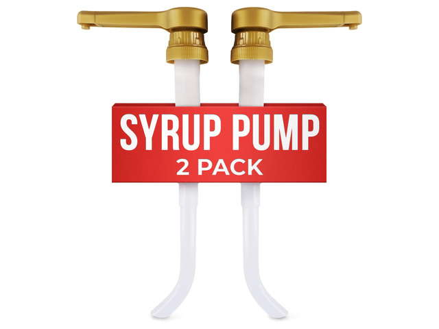 2 Pcs Sauce Pump Dispenser for Home Bar and Cafe Compatible with Torani, DaVinci (64oz), and Ghirardelli (87-90oz) Bottles; 0.5 oz Each Press; Pump...