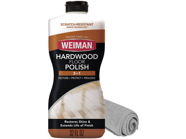 Wood Floor Polish and Restorer 32 Oz Bundle - High-Traffic Hardwood Floor, Natural Shine, Removes Scratches, Leaves Protective Layer