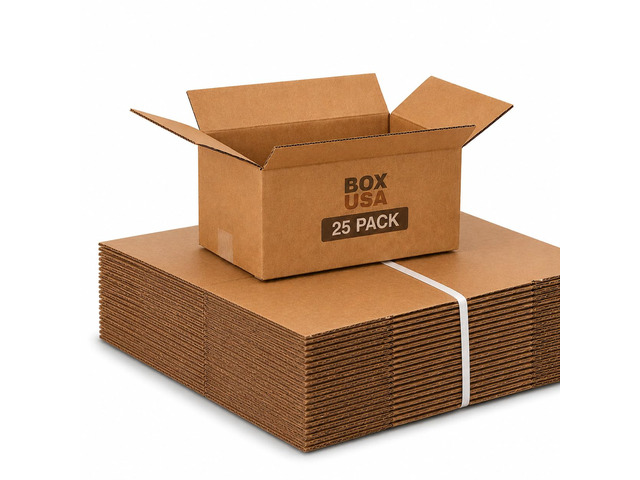 Moving Boxes Holds 65lbs, 15'L x 10'W x 6'H (25-Pack) Small - Corrugated Cardboard for Shipping, Mailing, Packing, Packaging and Storage