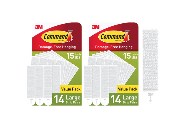 15 lb Large Picture Hanging Strips 28 Pairs (56 Strips), Damage-Free Hanging Picture Hangers, No Tools Wall Hanger for Home Decor, White Adhesive