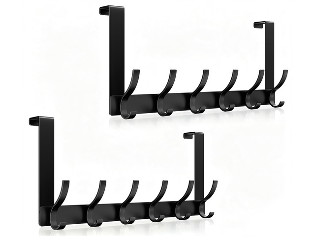 Over The Door Hooks, Door Hanger Hooks for Hanging, Over The Doors Towel Racks for Bathroom with 12 Coat Hook, Coat Rack Bathroom Accessories2...