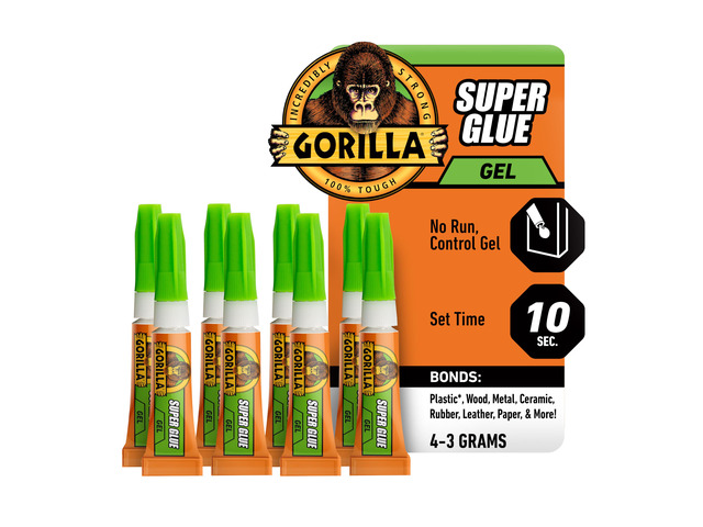 Super Glue Gel, Clear, Four 3 g Tubes, 2-Pack, All Purpose Fast Setting, Ideal for Projects and Repairs, No-Run Formula, Anti-Clog Cap, Dries in...