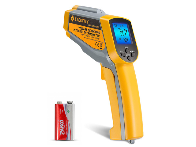 Dual Laser Infrared Thermometer Temperature Gun, -58°F ~1022°F Pizza Oven, Griddle, BBQ, Meat, HVAC, Engine, Electricians, Non-Contact Voltage...