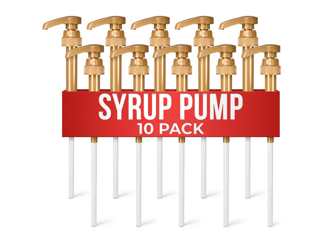 10 Pcs Coffee Syrup Pump, Compatible with Skinny, Torani, Davinci Syrup Pump for 25.4 Oz (750ml) Glass Bottles; Dispenses 0.3 Oz; Coffee Bar...