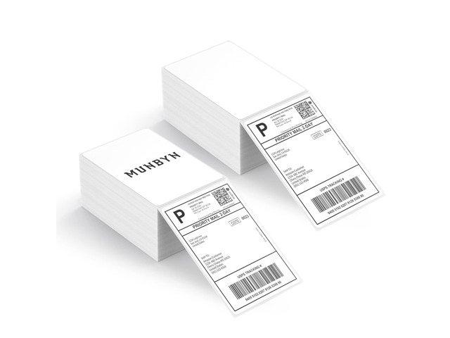 4x6 Inch Thermal Labels, 1000 Labels/2 Stacks(500 Pcs per Stack) 4'x6' Fanfold Shipping Labels, No BPA and BPS, Print Clear and Sharp, Strong...