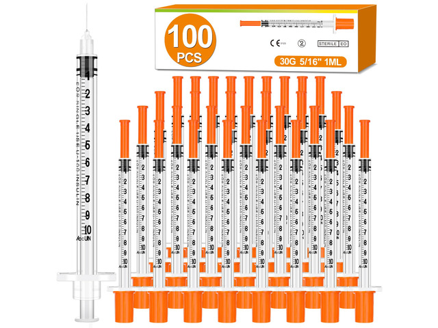 1ml 30G 5/16IN Jeringa, Individually Wrapped, Box of 100