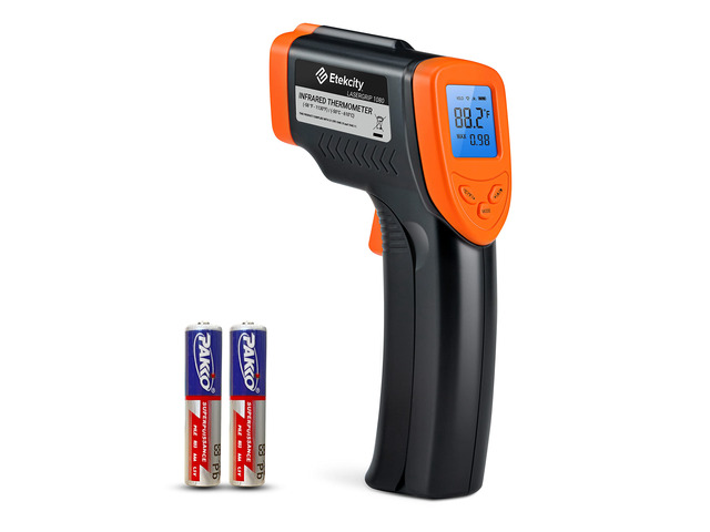 Infrared Thermometer Laser Temperature Gun, -58°F~1130°F, Orange Cooking, Pizza Oven, BBQ, Meat, Kitchen, Reptile, HVAC, Adjustable Emissivity, MAX...