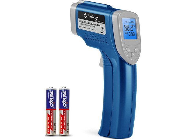 Infrared Thermometer Laser Temperature Gun, -58°F~1130°F, Blue Cooking, Pizza Oven, BBQ, Meat, Kitchen, Reptile, HVAC, Adjustable Emissivity, MAX...