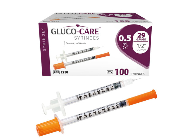 0.5 ml/cc Syringes 29G x 1/2 (12.7mm), 100/box Fine Tip, Home & Lab Use, Clear Barrel, Bold Scale, Smooth Plunger Movement with back-end stopper,...