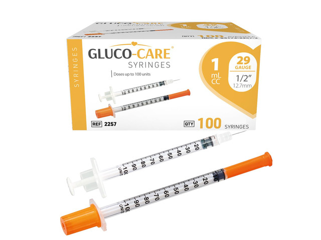 1 ml/cc Syringes 29G x 1/2 (12.7mm), 100/box Fine Tip, Home & Lab Use, Clear Barrel, Bold Scale, Smooth Plunger Movement with back-end stopper,...