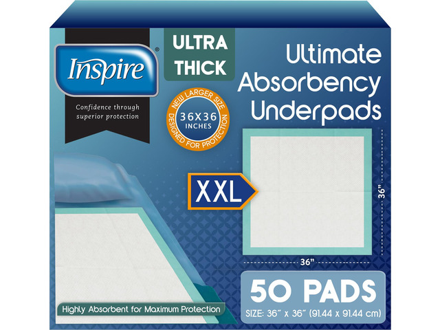 Super Absorbent Disposable Bed Pads for Chronic Incontinence Ultra Thick and Absorbent Bed Pads Disposable Adult Pee Pads for Adults (36' X 36'...