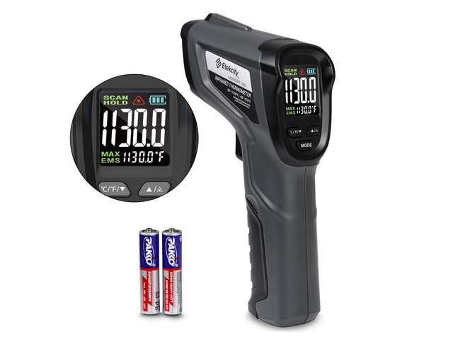 Infrared Thermometer Laser Temperature Gun, Color Display Easy-to-Read LCD, Large Color Digits, Pizza Oven, Griddle, Meat, HVAC, MAX Temperature,...