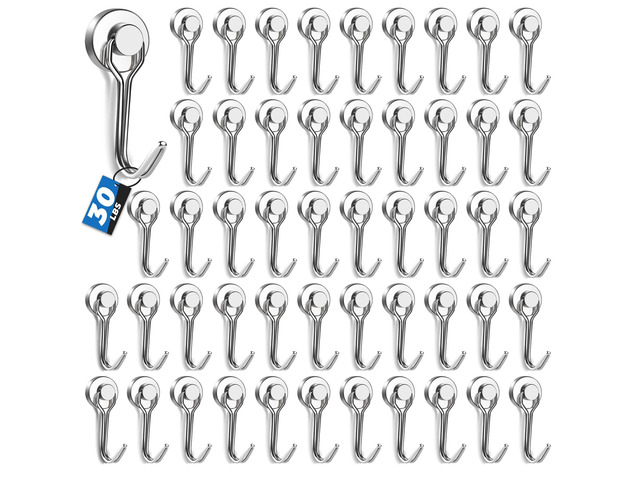 Swivel Swing Magnetic Hooks, 50PCS 30lbs Magnet Hook Heavy Duty Strong Magnets Refrigerator Fridge Hanging for Classroom Beach Vacation Kitchen...